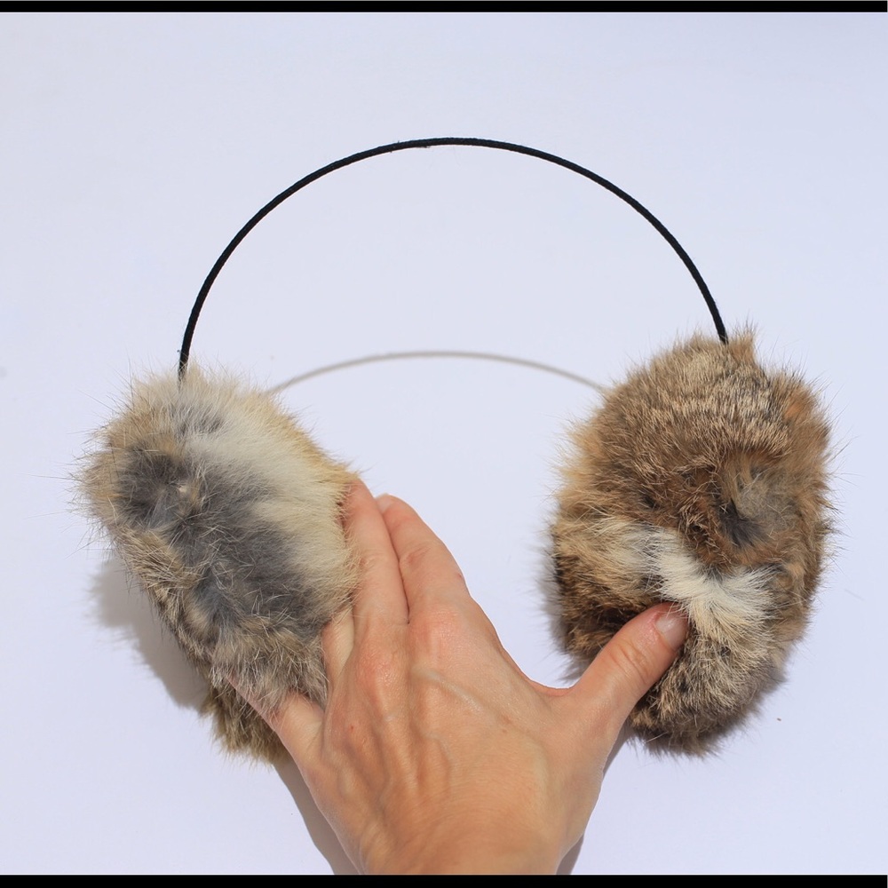 Super soft Rabbit fur boho ear muffs